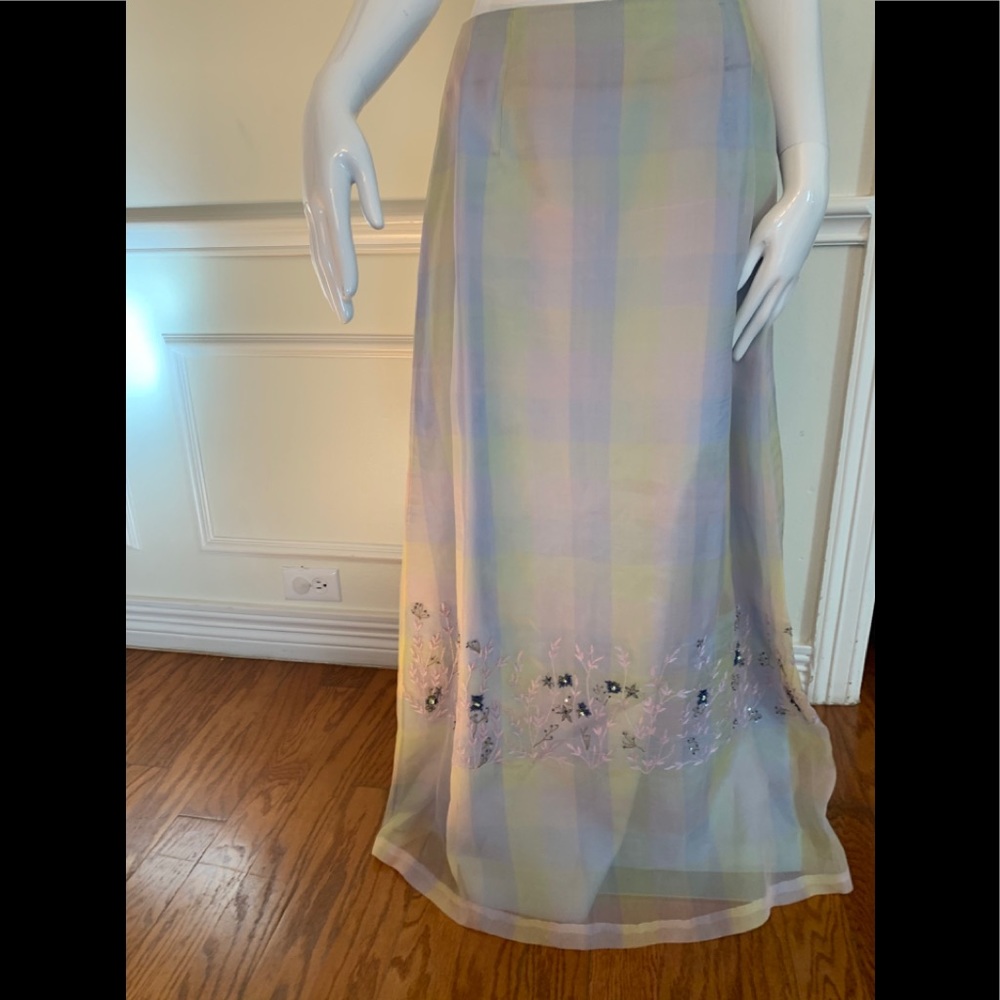 Vintage Adrianna Papell formal embroidered skirt - Picture 1 of 9